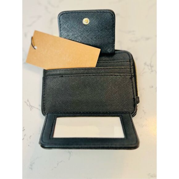 Steve Madden Wallet BHarpe Black Zip Around BiFold CC Holder - Picture 2 of 4